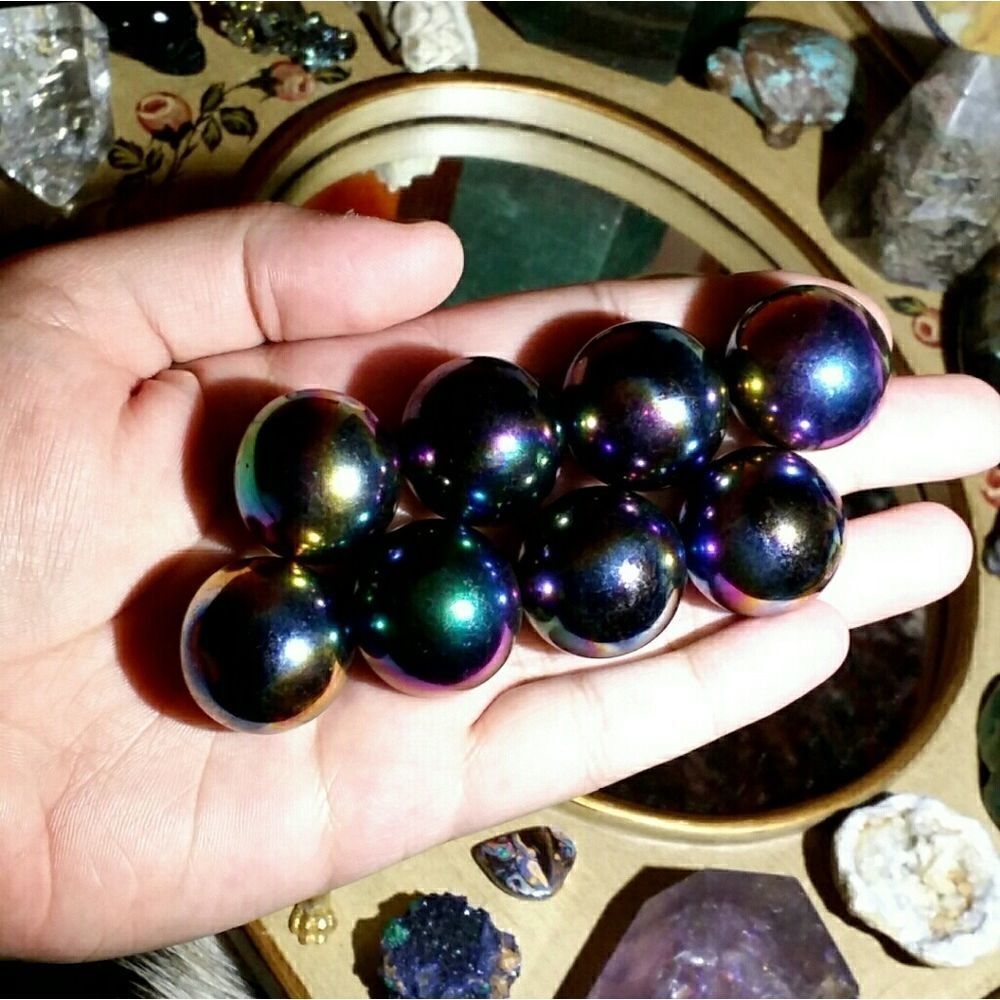 1pc. Titanium Magnetic Hematite Sphere - Picture 3 of 3